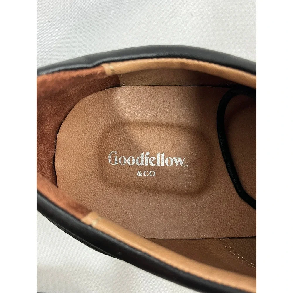Goodfellow & Co Mens Black Faux Leather Derby Dress Shoes Size 13 Matte Finish